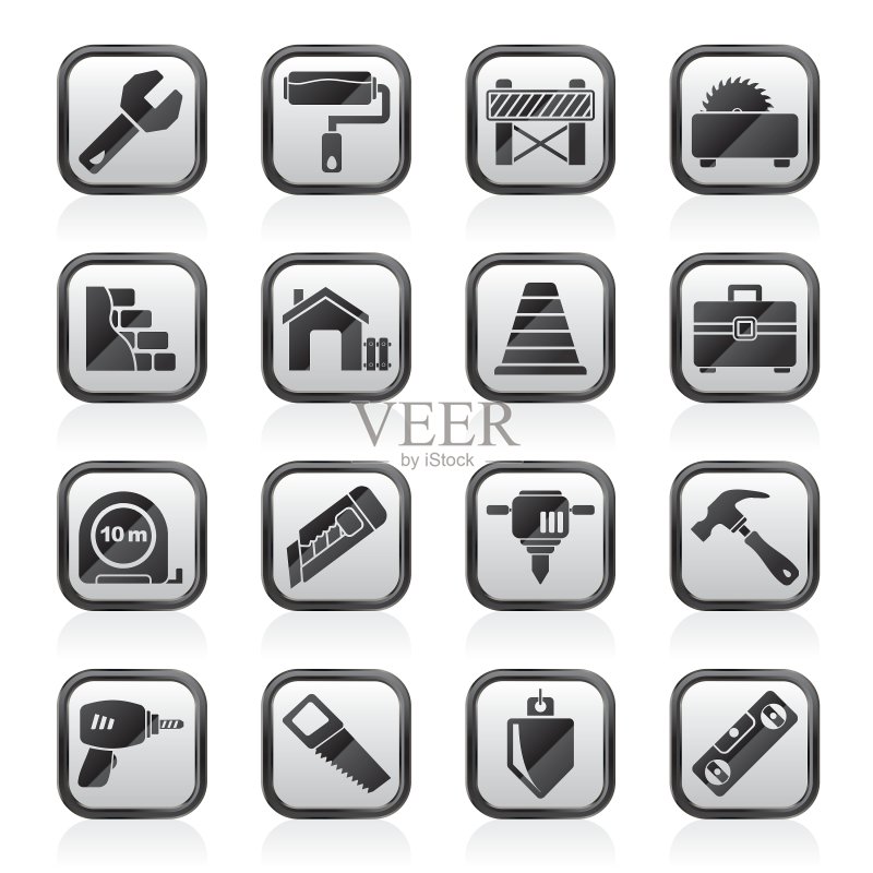 建筑施工图标图标素材