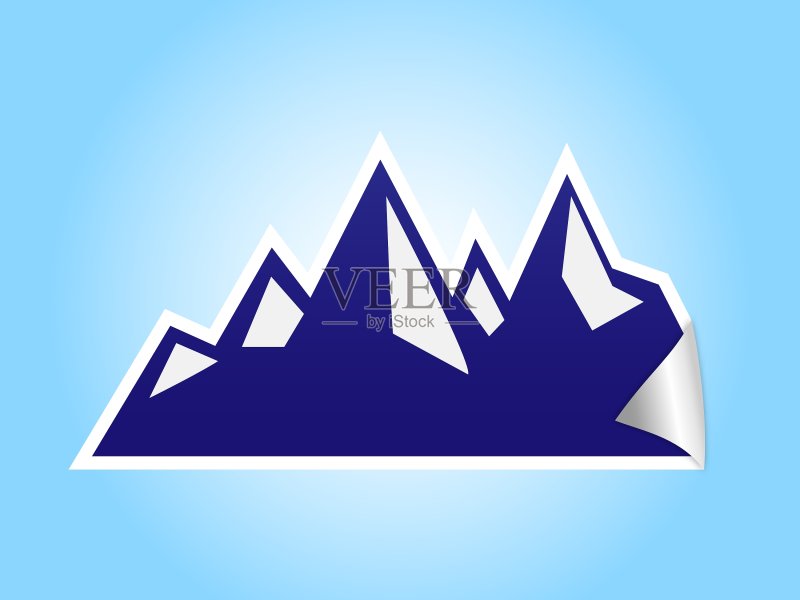 冰雪山脉贴纸图标素材