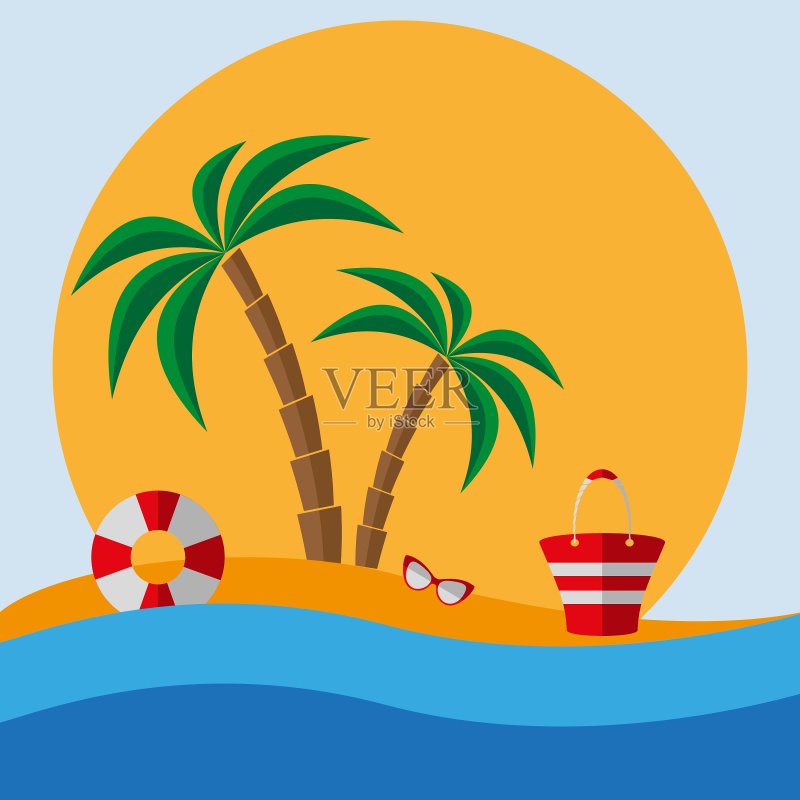 海滩图标集图标素材