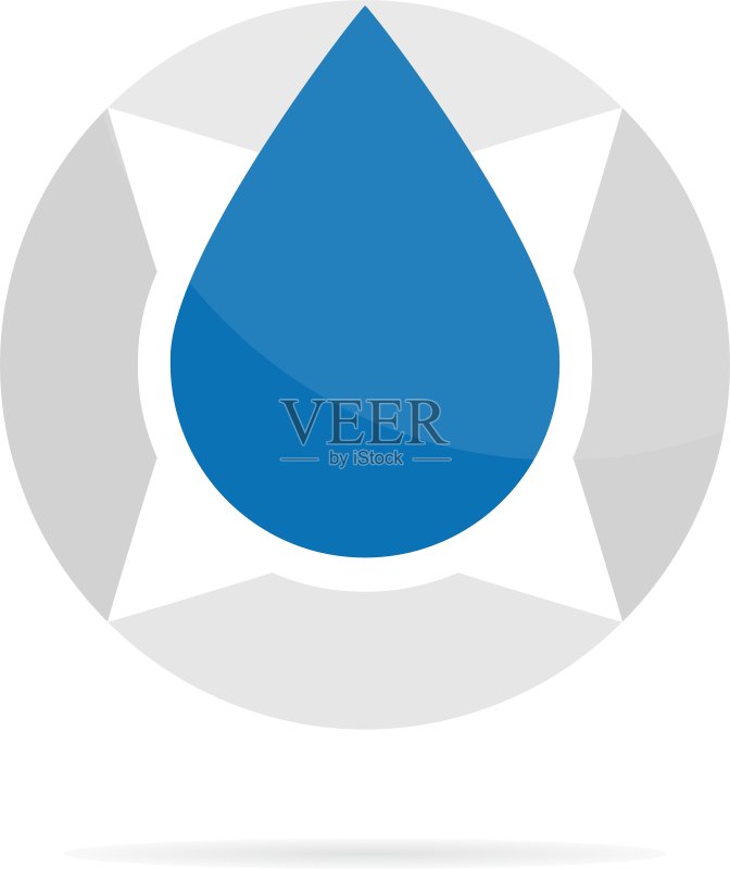 罗盘与水组合logo图标素材