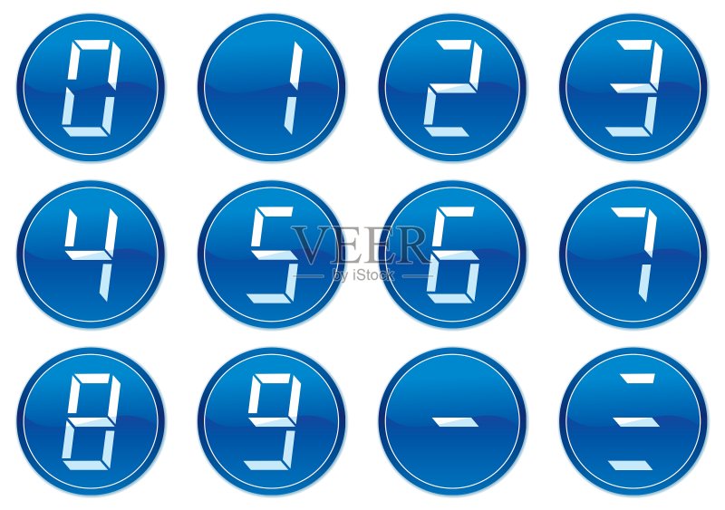 液晶数字图标图标素材