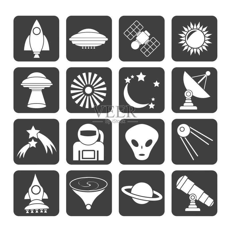 太空和宇宙剪影图标图标素材