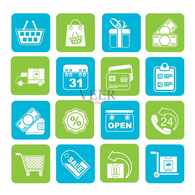 在线商店图标剪影图标素材