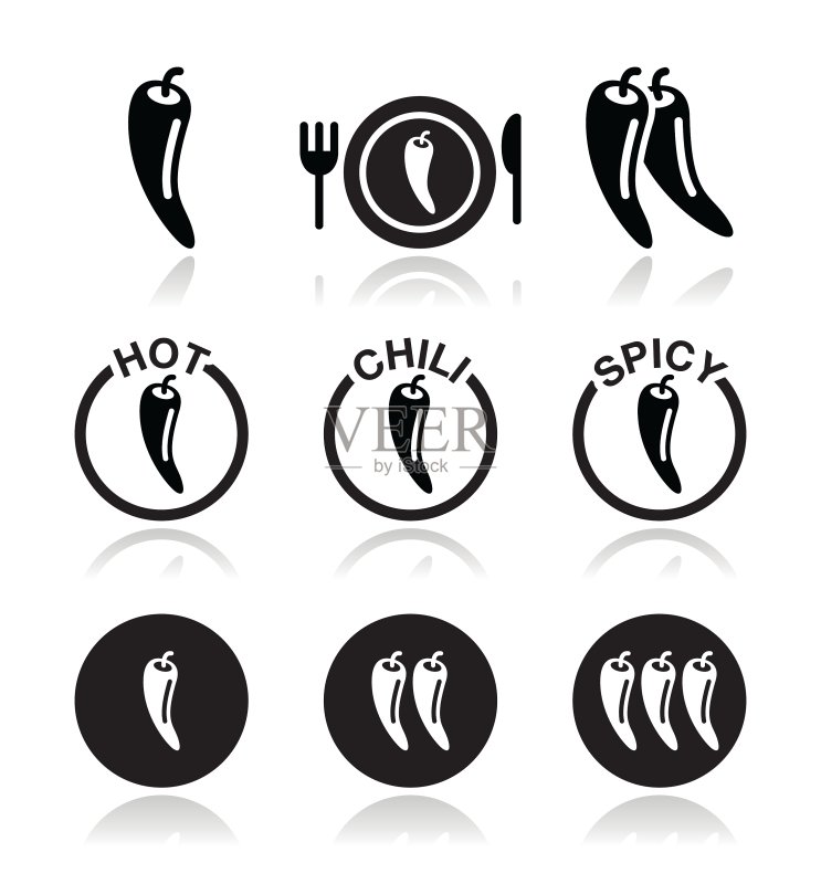 香辣辣椒美食图标合集图标素材
