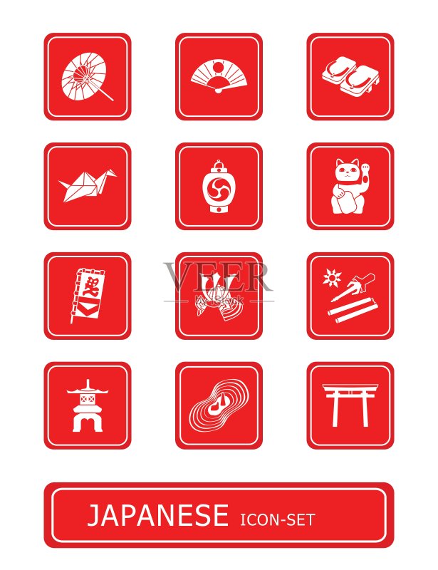 日本文化标志图标素材