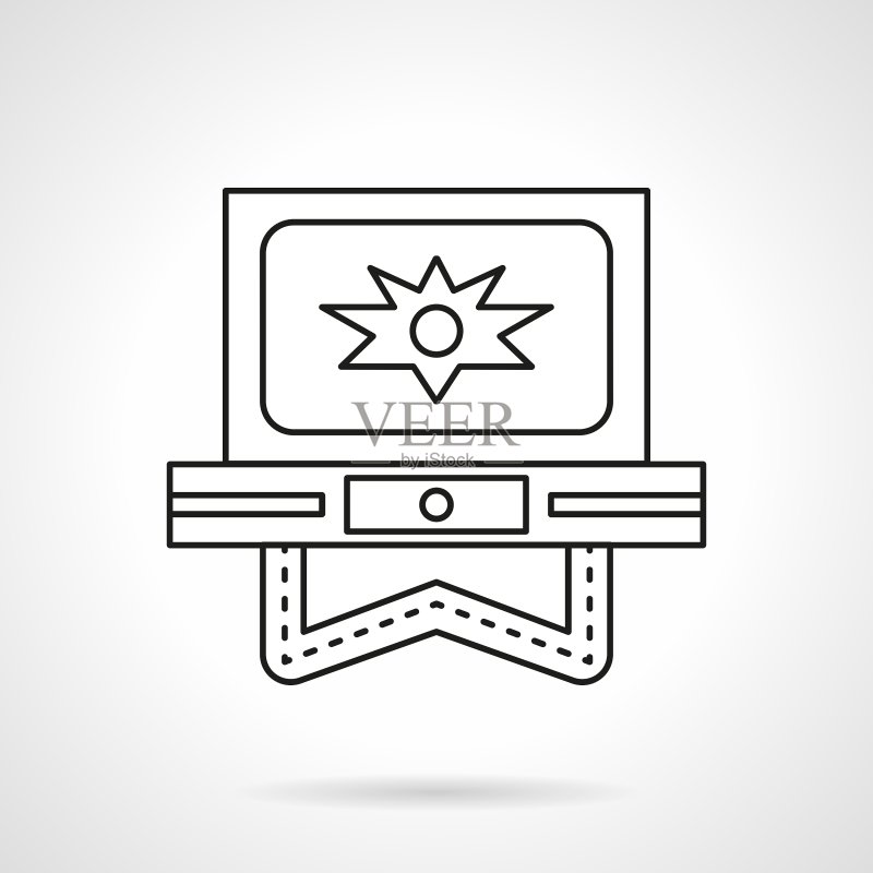 Flash视频扁平线性图标图标素材
