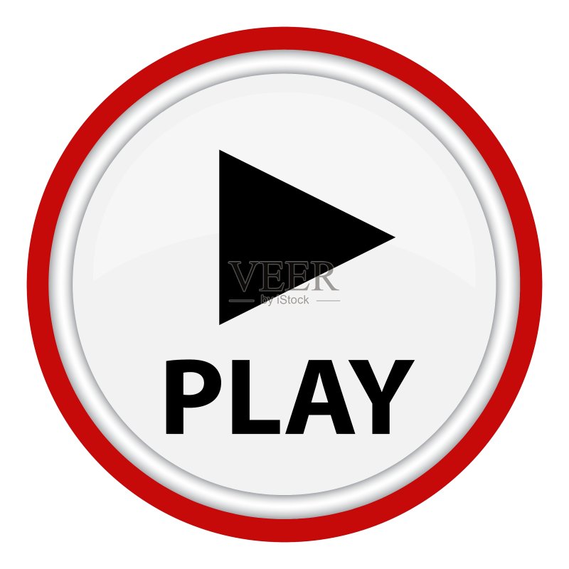 带有PLAY字样的圆形标志图标素材
