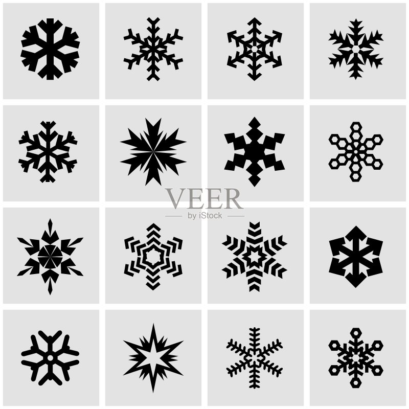黑色雪花图标合集图标素材