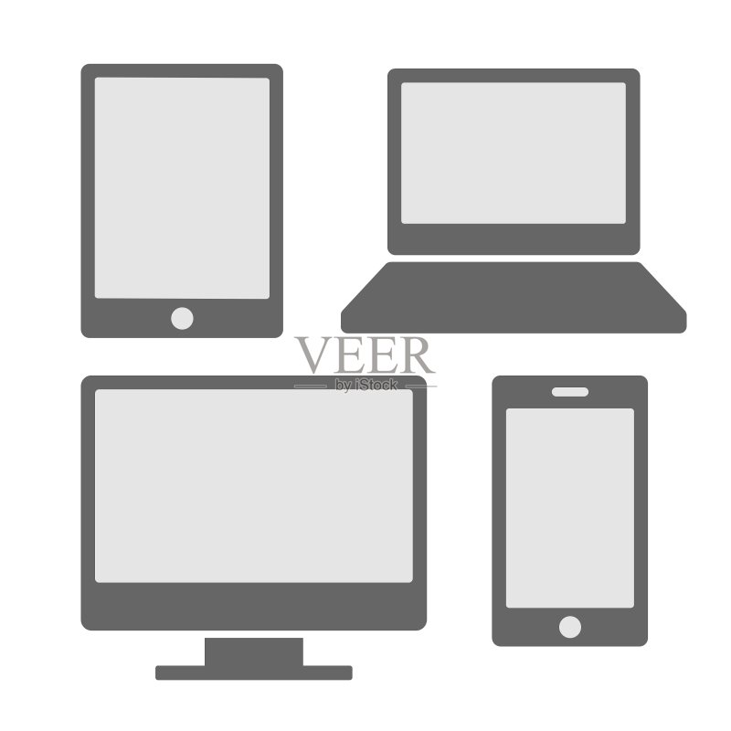 带白色空白屏幕的电子设备图标图标素材