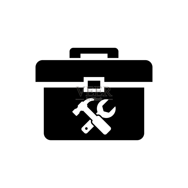 黑色工具箱图标图标素材