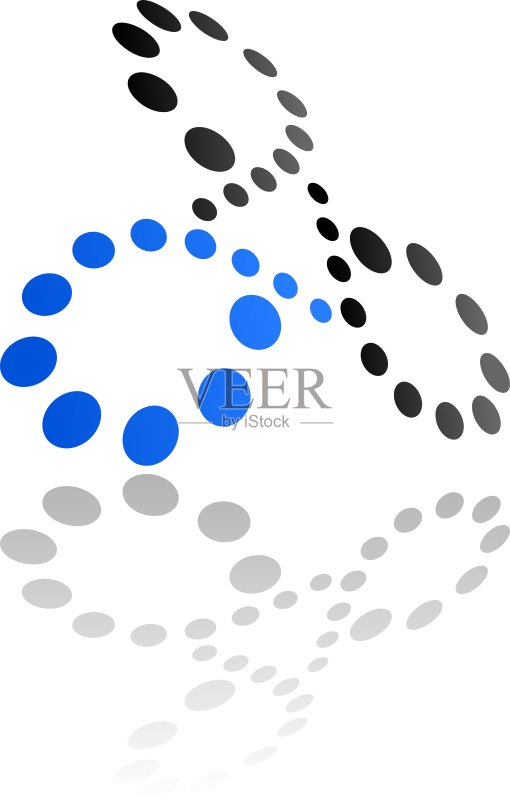 具有弯曲透视效果的抽象符号图标素材