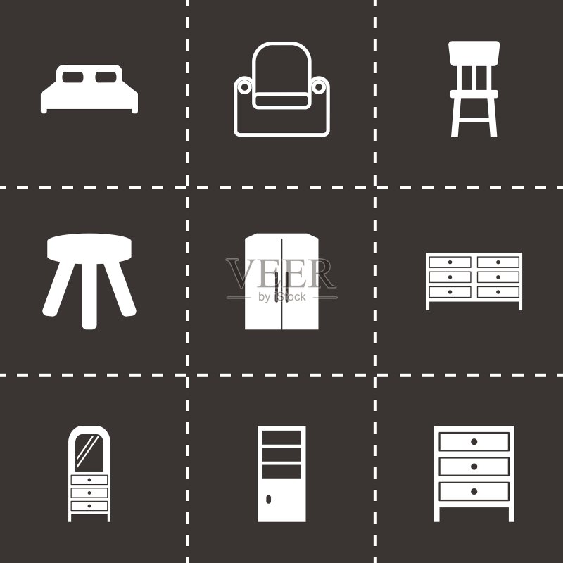 黑色家具图标合集图标素材