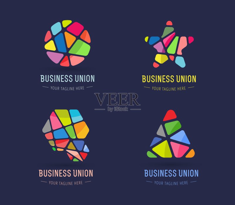 用于品牌推广的抽象Logo模板图标素材
