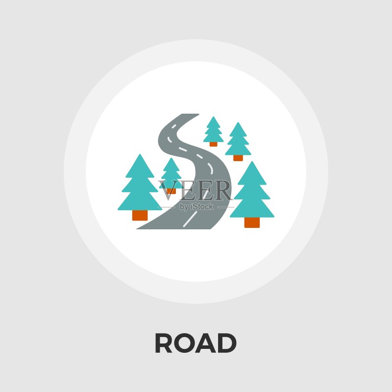 道路扁平风格图标图标素材