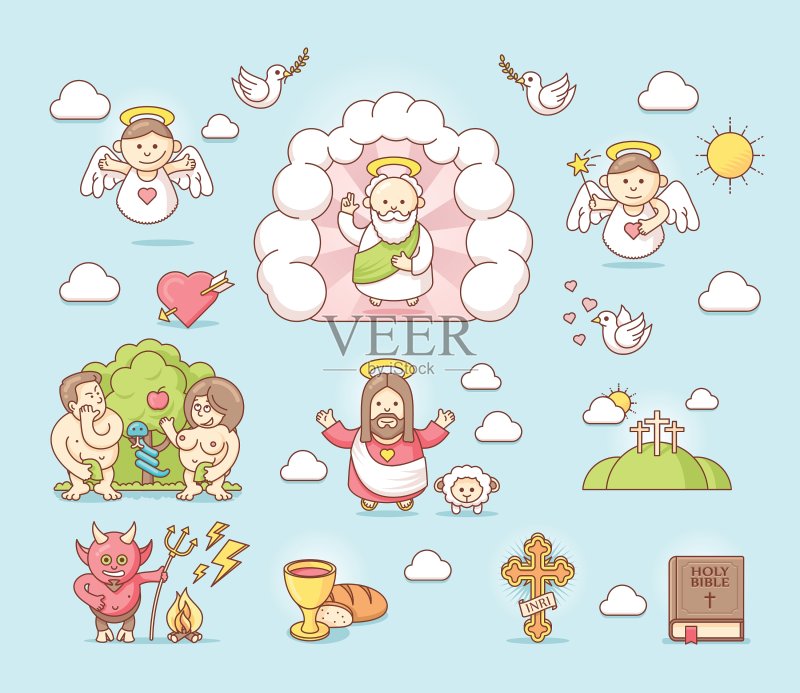 宗教图标集图标素材