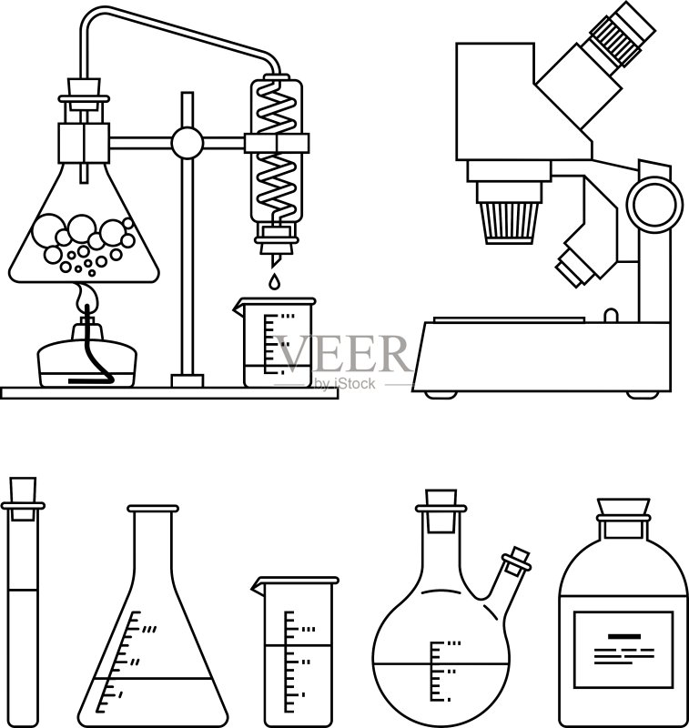 化学玻璃器皿图标合集图标素材
