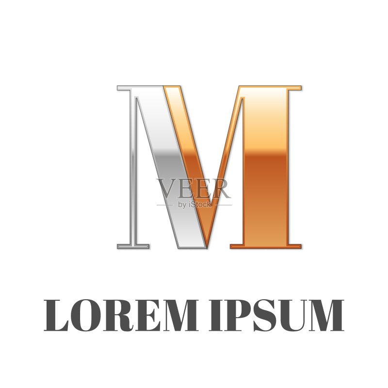 优雅的银色和金色不可能字体图形图标素材