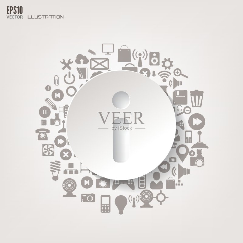 具有Web图标的云计算背景图标素材