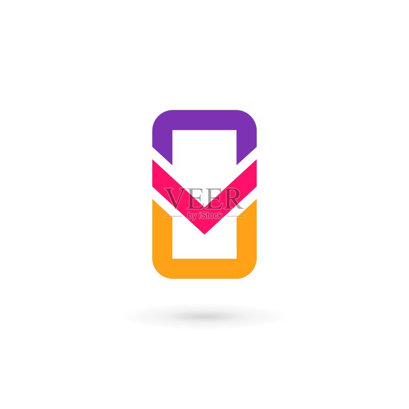 手机App字母V标志图标设计图标素材