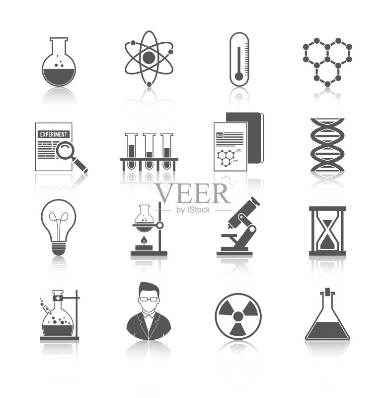 黑色化学图标图标素材