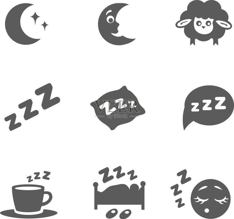 睡眠图标合集图标素材
