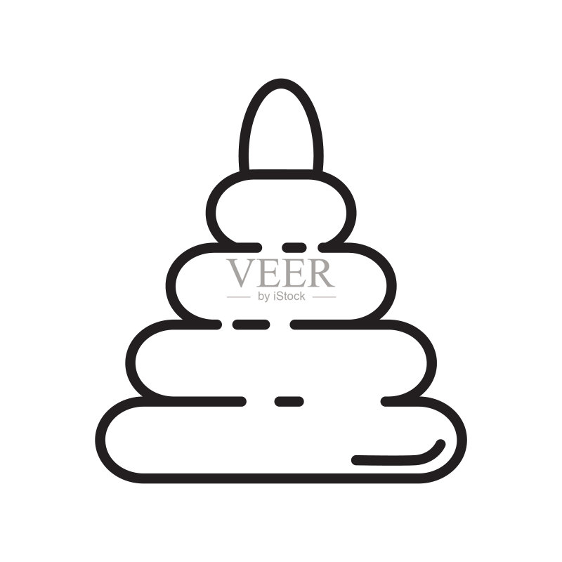 玩具金字塔图标细线艺术模板图标素材