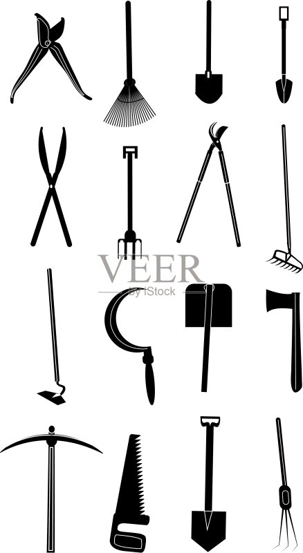 园艺工具图标集图标素材