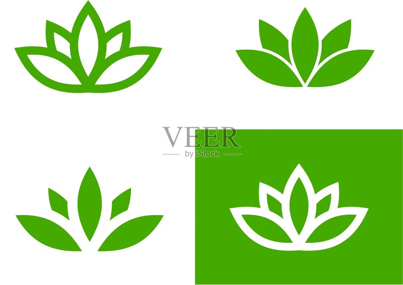 绿色莲花套装图标素材