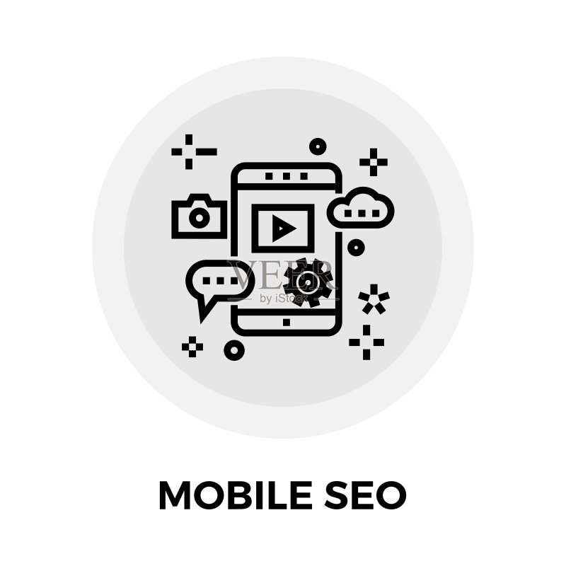 移动SEO线性图标图标素材