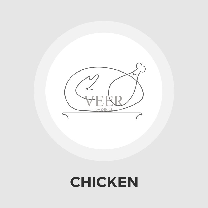 扁平风格的鸡肉图标图标素材