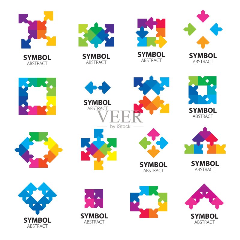 抽象模块logo合集图标素材