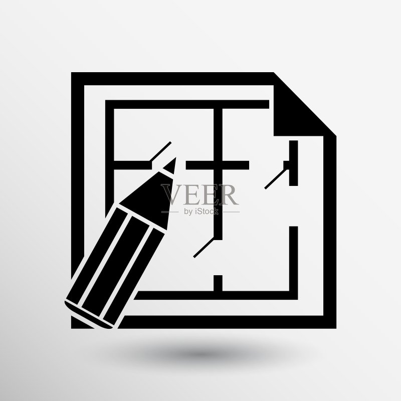 房屋平面图图标按钮标志符号概念图标素材