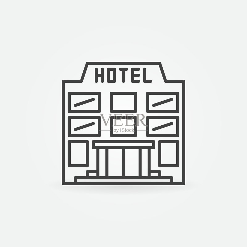 酒店建筑图标图标素材