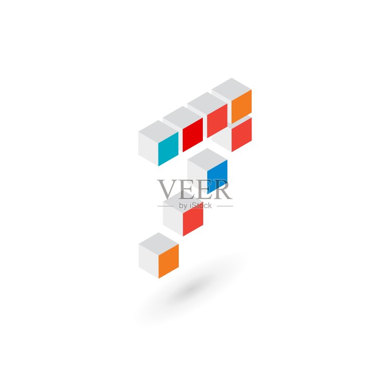 3D立方体数字7 Logo图标设计模板图标素材