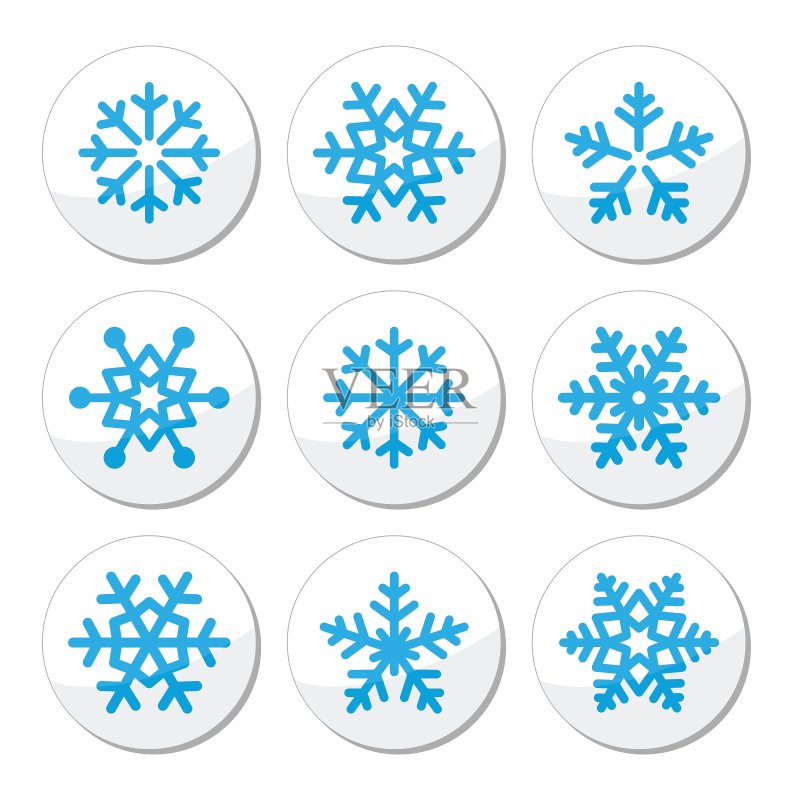 雪花圣诞图标合集图标素材