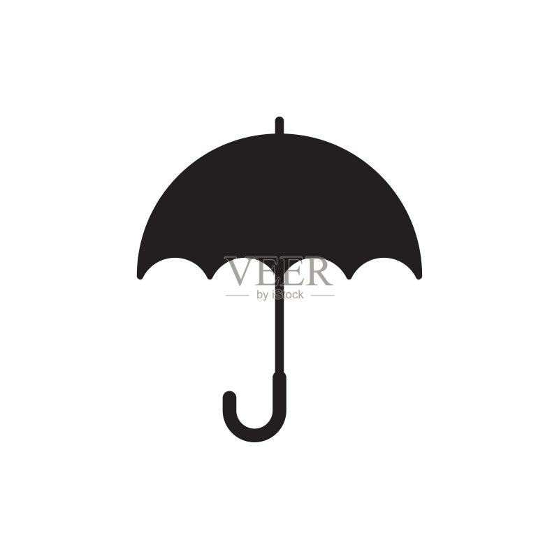 矢量图:潮流扁平设计的雨伞图标图标素材