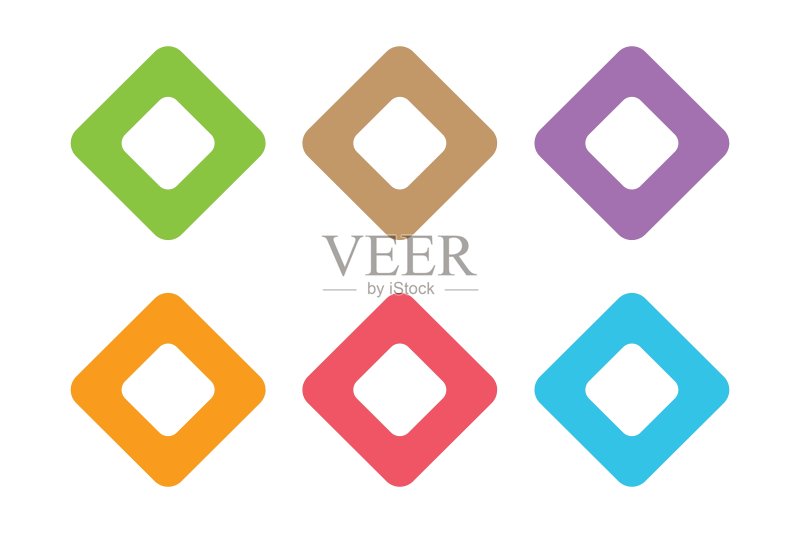 方形图标抽象Logo模板图标素材