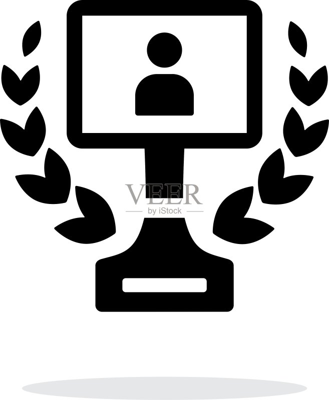 白色背景上的最佳简约人像图标图标素材