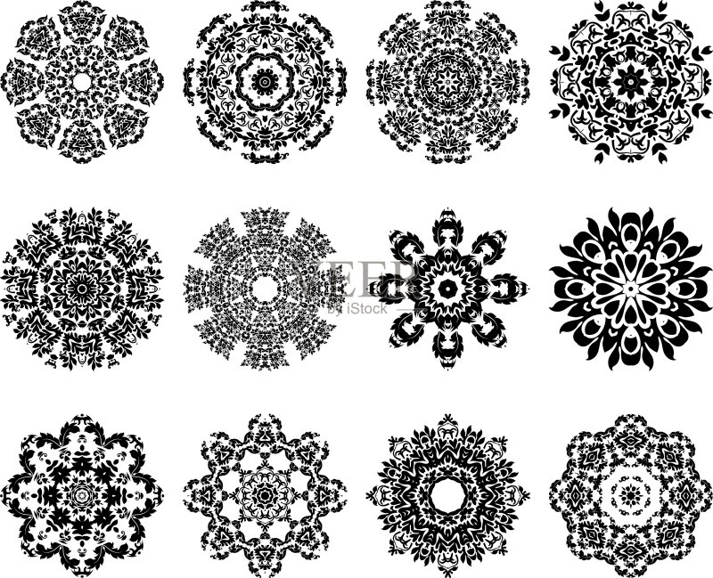 雪花图案合集图标素材