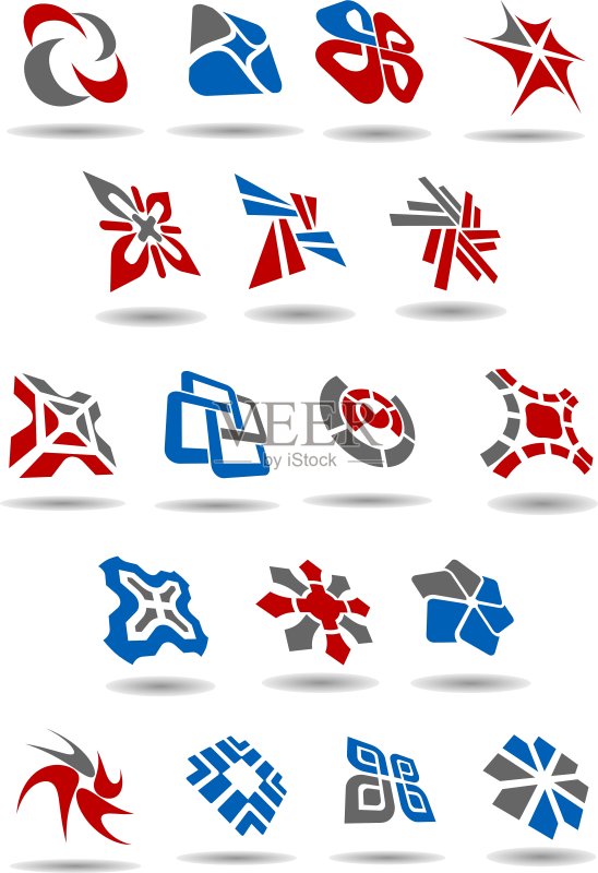 用于商业的几何抽象图标和标志图标素材