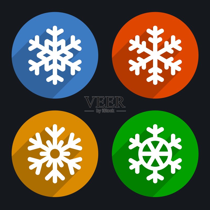 扁平风格雪花图标图标素材