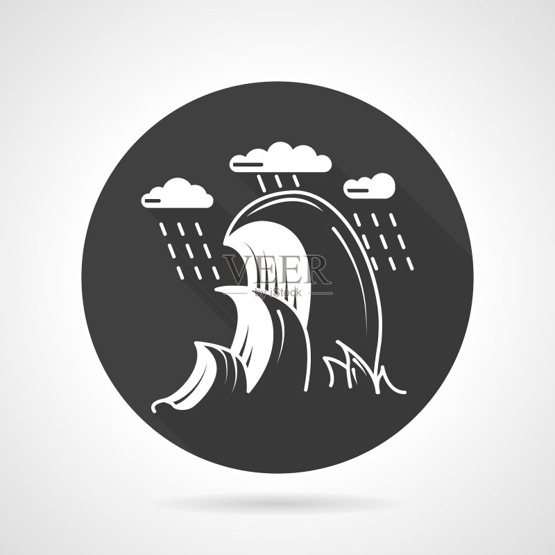 海浪黑色圆形图标图标素材