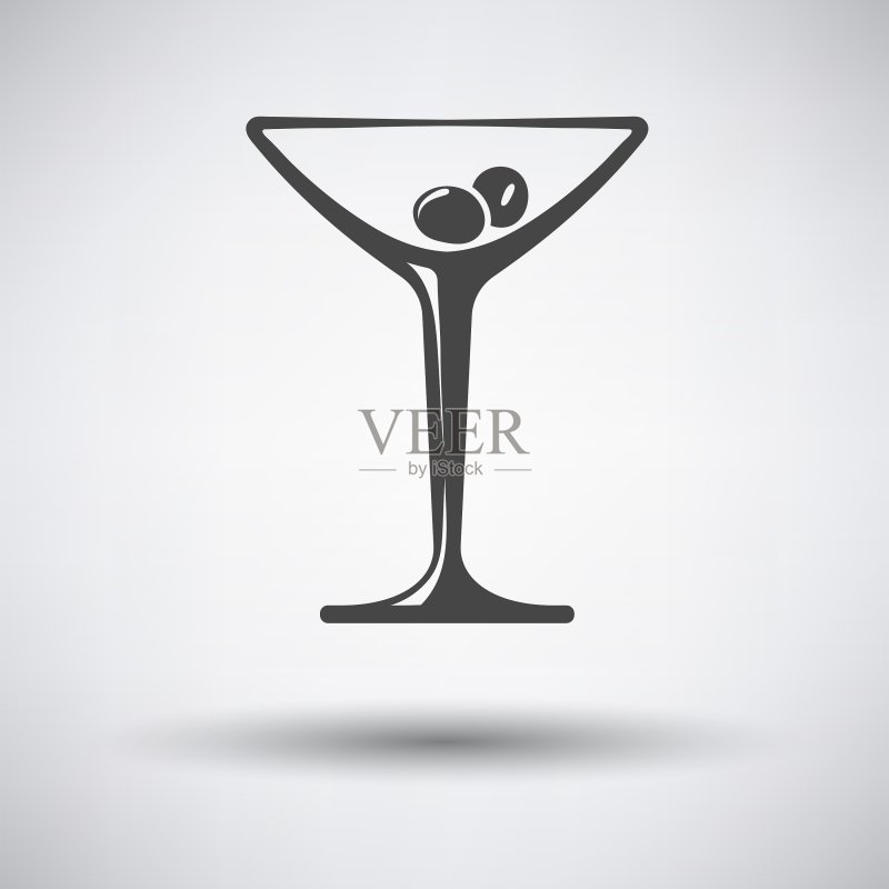 带橄榄的鸡尾酒杯图标图标素材
