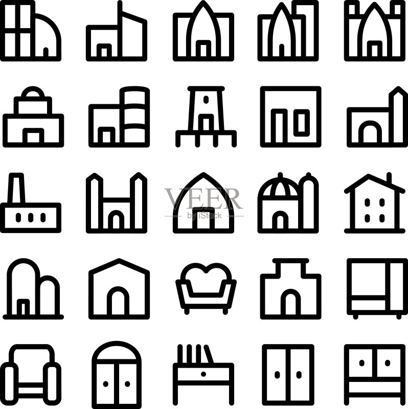 建筑和家具图标5图标素材