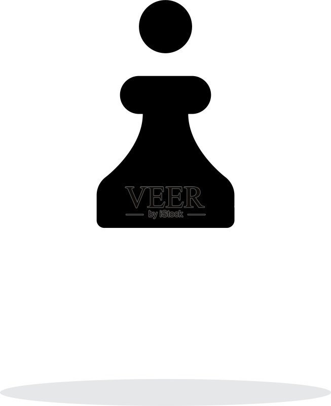 白色背景上的象棋兵简约图标图标素材