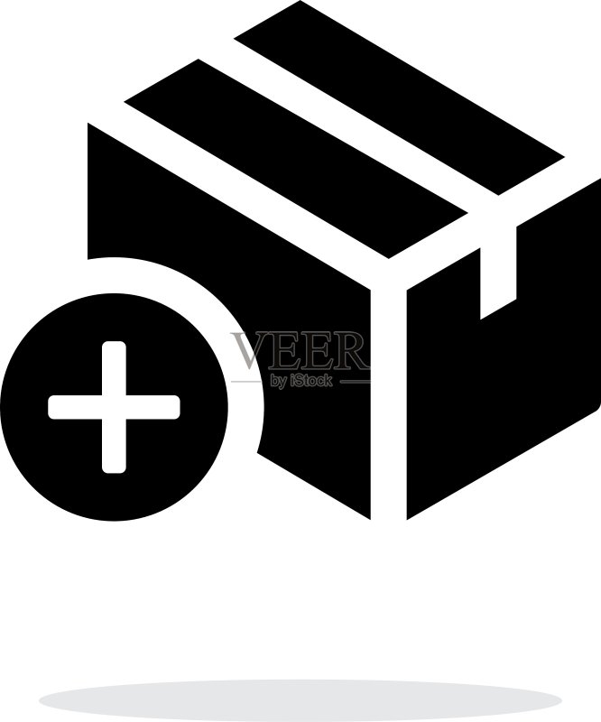 白色背景上的添加框简易图标图标素材
