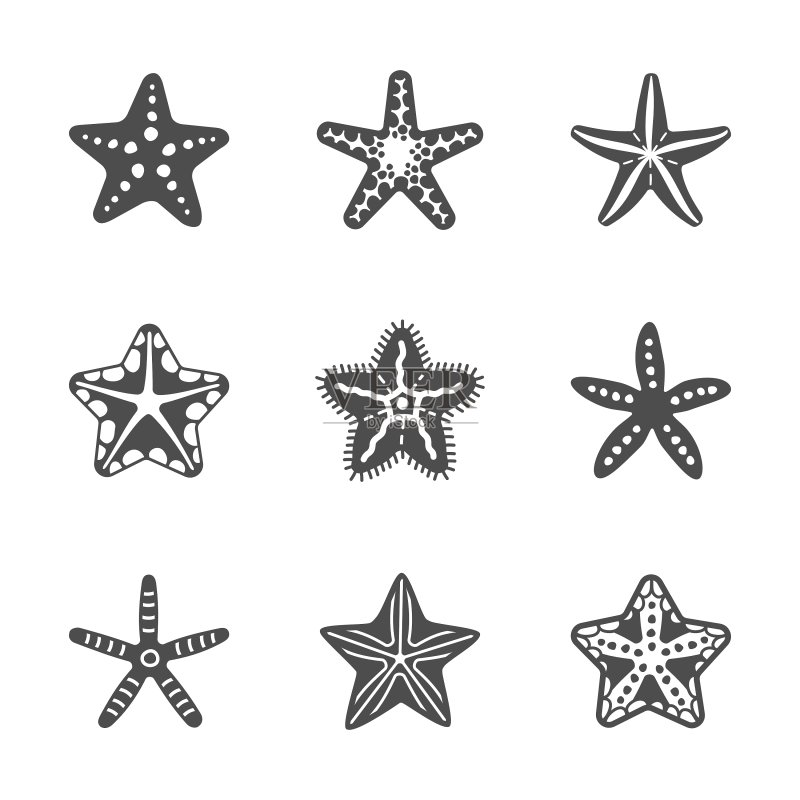 各种海星形状组合图标素材