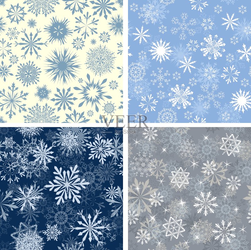 雪花无缝图案合集图标素材