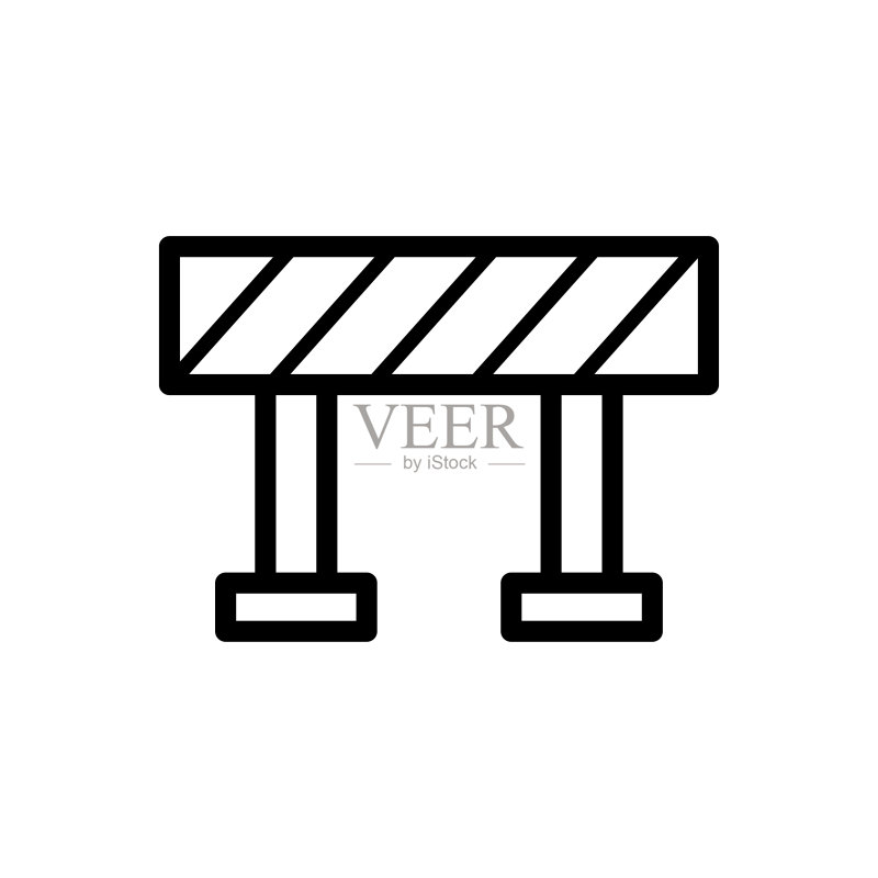 路障图标扁平矢量模板设计图标素材