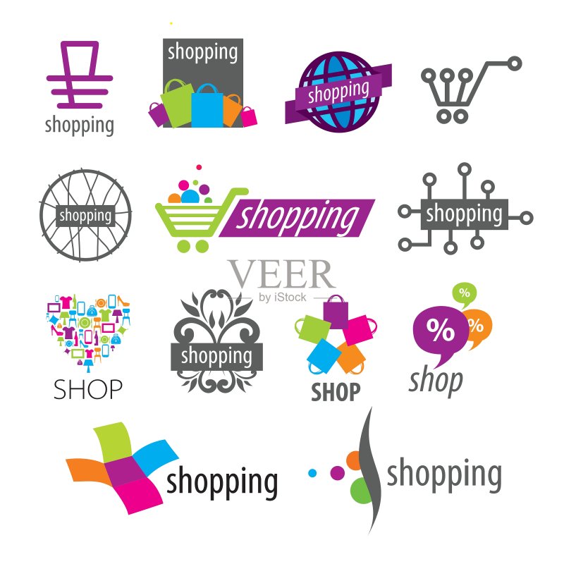 购物优惠Logo系列图标素材